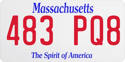 MA license plate 483PQ8