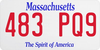 MA license plate 483PQ9