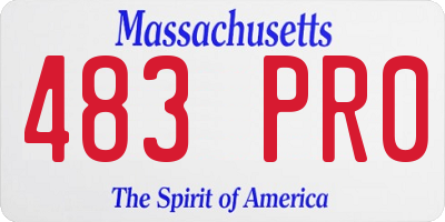 MA license plate 483PR0