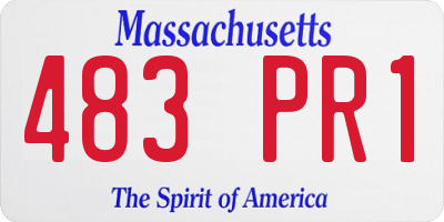 MA license plate 483PR1