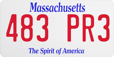 MA license plate 483PR3