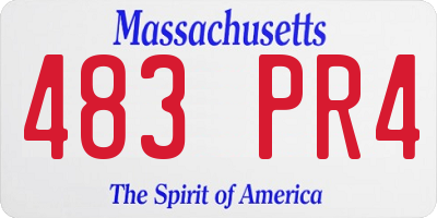MA license plate 483PR4