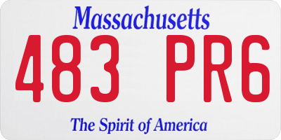 MA license plate 483PR6