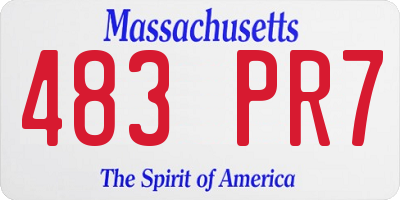 MA license plate 483PR7