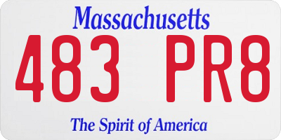 MA license plate 483PR8