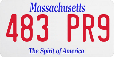 MA license plate 483PR9