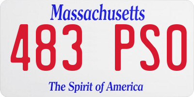 MA license plate 483PS0