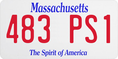 MA license plate 483PS1