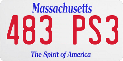 MA license plate 483PS3
