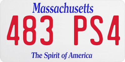 MA license plate 483PS4