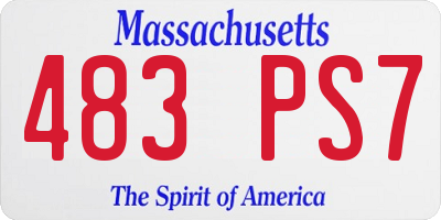MA license plate 483PS7