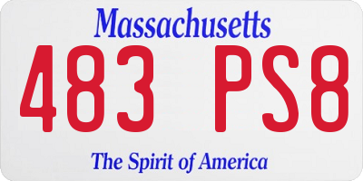 MA license plate 483PS8