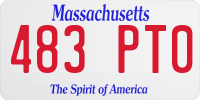 MA license plate 483PT0
