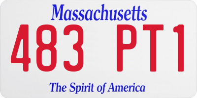MA license plate 483PT1