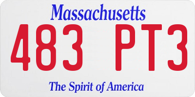MA license plate 483PT3