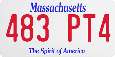 MA license plate 483PT4