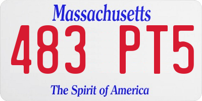 MA license plate 483PT5