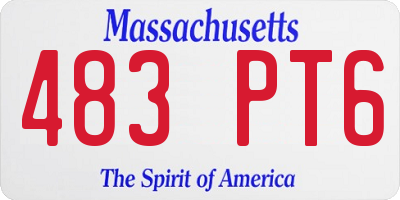MA license plate 483PT6