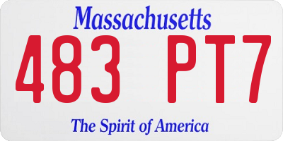 MA license plate 483PT7