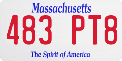 MA license plate 483PT8