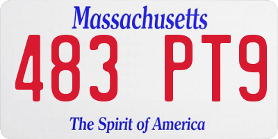 MA license plate 483PT9