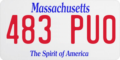 MA license plate 483PU0