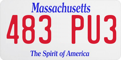 MA license plate 483PU3