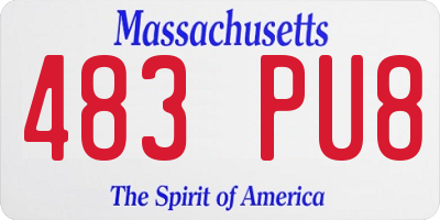 MA license plate 483PU8