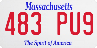 MA license plate 483PU9