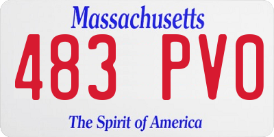 MA license plate 483PV0