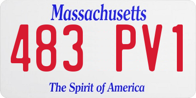 MA license plate 483PV1