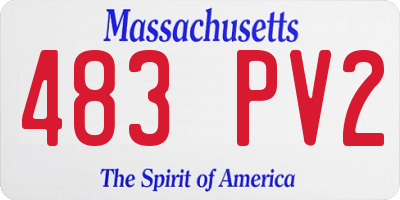 MA license plate 483PV2
