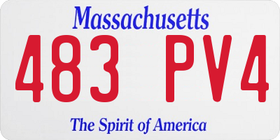 MA license plate 483PV4