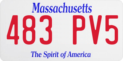MA license plate 483PV5
