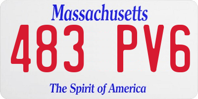 MA license plate 483PV6