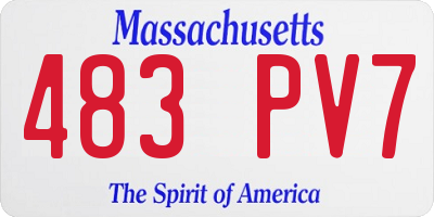 MA license plate 483PV7