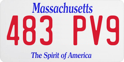 MA license plate 483PV9