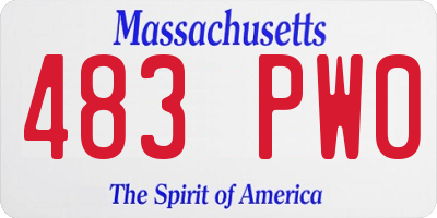 MA license plate 483PW0