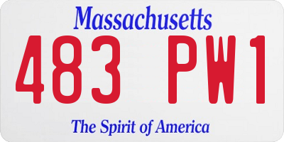 MA license plate 483PW1