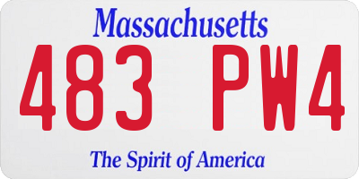 MA license plate 483PW4