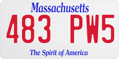 MA license plate 483PW5