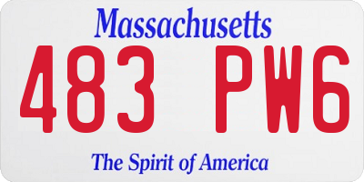 MA license plate 483PW6
