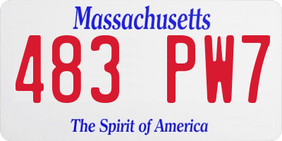 MA license plate 483PW7