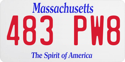 MA license plate 483PW8