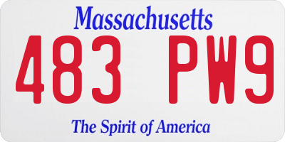 MA license plate 483PW9