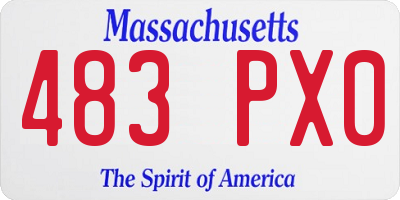 MA license plate 483PX0