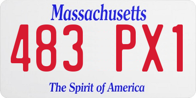 MA license plate 483PX1
