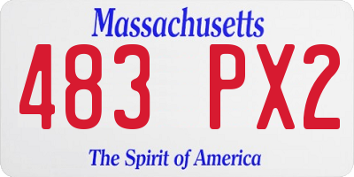 MA license plate 483PX2
