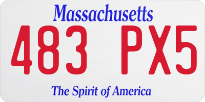MA license plate 483PX5