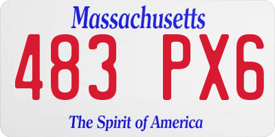 MA license plate 483PX6